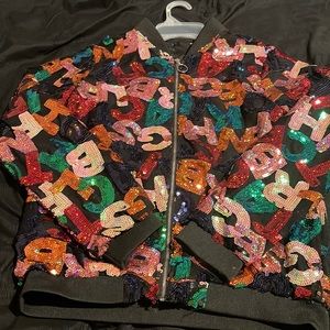 Glitter letter jacket